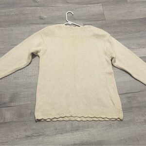 Grannycore Croft & Barrow Cream Knit Sweater Ramie Wool blend